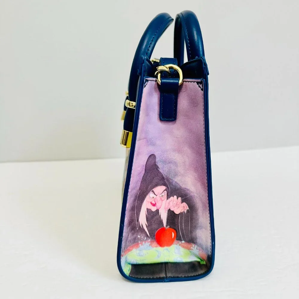 LOUNGEFLY DISNEY PRINCESS SNOW WHITE AND SEVEN DWARVES CROSSBODY SATCHEL - Picture 8 of 11